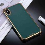 For iPhone XS / X SULADA Colorful Shield Series TPU + Plating Edge Protective Case(Dark Green)