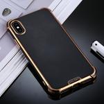For iPhone XS Max SULADA Colorful Shield Series TPU + Plating Edge Protective Case(Black)