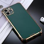 For iPhone 11 Pro Max SULADA Colorful Shield Series TPU + Plating Edge Protective Case(Dark Green)