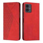 For Motorola Moto G14 Diamond Splicing Skin Feel Magnetic Leather Phone Case(Red)