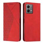 For Motorola Moto G84 Diamond Splicing Skin Feel Magnetic Leather Phone Case(Red)