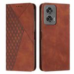 For Motorola Edge 50 Fusion Diamond Splicing Skin Feel Magnetic Leather Phone Case(Brown)