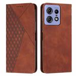 For Motorola Edge 50 Pro Diamond Splicing Skin Feel Magnetic Leather Phone Case(Brown)