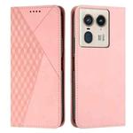 For Motorola Edge 50 Ultra Diamond Splicing Skin Feel Magnetic Leather Phone Case(Rose Gold)