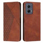 For Motorola Edge 2024 Diamond Splicing Skin Feel Magnetic Leather Phone Case(Brown)