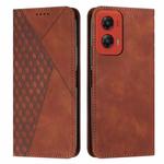For Motorola Moto G Stylus 5G 2024 Diamond Splicing Skin Feel Magnetic Leather Phone Case(Brown)