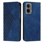 For Motorola Moto G35 Diamond Splicing Skin Feel Magnetic Leather Phone Case(Blue)