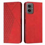 For Motorola Moto G55 Diamond Splicing Skin Feel Magnetic Leather Phone Case(Red)