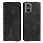 For Motorola Moto G55 Diamond Splicing Skin Feel Magnetic Leather Phone Case(Black)