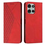 For Motorola Moto G75 Diamond Splicing Skin Feel Magnetic Leather Phone Case(Red)