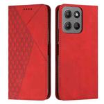 For Motorola Moto G15 Diamond Splicing Skin Feel Magnetic Leather Phone Case(Red)