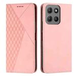 For Motorola Moto G15 Diamond Splicing Skin Feel Magnetic Leather Phone Case(Rose Gold)