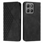 For Motorola Moto G15 Diamond Splicing Skin Feel Magnetic Leather Phone Case(Black)