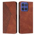 For Motorola Edge 60 Fusion Diamond Splicing Skin Feel Magnetic Leather Phone Case(Brown)