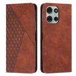 For Motorola Moto G86 5G Diamond Splicing Skin Feel Magnetic Leather Phone Case(Brown)