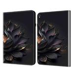 For iPad 10.2 2021 / 2020 Crystal Texture Painted Leather Tablet Case(Purple Lotus)