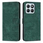 For Honor X8b Skin Feel Stripe Pattern Leather Phone Case with Lanyard(Green)