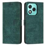For Honor 400 Lite Skin Feel Stripe Pattern Leather Phone Case with Lanyard(Green)