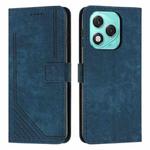For Honor 400 Lite Skin Feel Stripe Pattern Leather Phone Case with Lanyard(Blue)