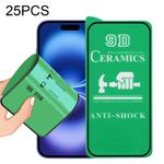 For iPhone 16 25pcs 9D Full Screen Full Glue Ceramic Film