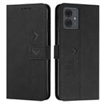 For Motorola Moto G14 Skin Feel Heart Pattern Leather Phone Case(Black)