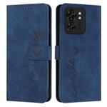 For Motorola Edge 40 Skin Feel Heart Pattern Leather Phone Case(Blue)