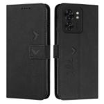 For Motorola Edge 40 Skin Feel Heart Pattern Leather Phone Case(Black)