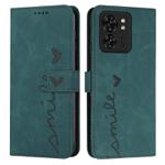 For Motorola Edge 40 Skin Feel Heart Pattern Leather Phone Case(Green)