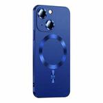 For iPhone 15 Liquid Lens Protector Magsafe Phone Case(Navy Blue)