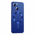 For iPhone 15 Plus Liquid Lens Protector Magsafe Phone Case(Navy Blue)
