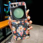 For Samsung Galaxy Z Flip5 Flower Series Pattern Phone Case(Ink Flowers)