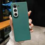 For Samsung Galaxy Z Fold5 Solid Color Spray Painting Phone Case(Dark Green)