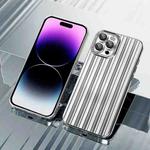For iPhone 11 Pro Max Electroplated Streamer Brushed TPU Phone Case with Lens Film(Silver)