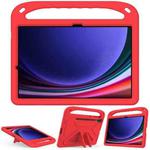 For Samsung Galaxy Tab S9+ Handle EVA Shockproof Tablet Case with Holder(Red)