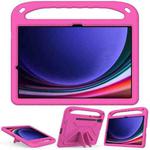 For Samsung Galaxy Tab S9+ Handle EVA Shockproof Tablet Case with Holder(Rose Red)
