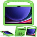 For Samsung Galaxy Tab S9 Handle EVA Shockproof Tablet Case with Holder(Green)