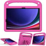 For Samsung Galaxy Tab S9 Handle EVA Shockproof Tablet Case with Holder(Rose Red)