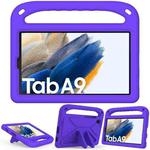 For Samsung Galaxy Tab A9 Handle EVA Shockproof Tablet Case with Holder(Purple)