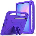 For Samsung Galaxy Tab S10 FE+ Handle EVA Shockproof Tablet Case with Holder(Purple)