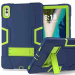 For Lenovo Tab M10 5G 10.6 inch Contrast Color Silicone PC Tablete Case with Holder(Navy Blue + Green)