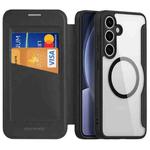 For Samsung Galaxy S25 5G DUX DUCIS Skin X Pro Series Magsafe PC + TPU Phone Leather Case(Black)