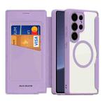 For Samsung Galaxy S25 Ultra 5G DUX DUCIS Skin X Pro Series Magsafe PC + TPU Phone Leather Case(Purple)