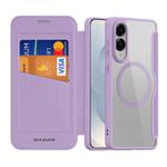 For Samsung Galaxy S25 Edge 5G DUX DUCIS Skin X Pro Series Magsafe PC + TPU Phone Leather Case(Purple)