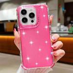 For iPhone 15 Pro Glitter Powder 3-in-1 TPU + PC Phone Case(Rose Red)