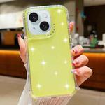 For iPhone 15 Glitter Powder 3-in-1 TPU + PC Phone Case(Yellow)