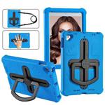 For iPad Air 2 / 9.7 2017 / 2018 Shield 360 Rotation Handle EVA Shockproof PC Tablet Case(Blue Black)