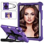 For iPad Air 11 2024 Shield 360 Rotation Handle EVA Shockproof PC Tablet Case(Purple Black)