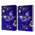 For Samsung Galaxy Tab S6 Lite Crystal Texture Painted Leather Tablet Case(Diamond Butterflies)