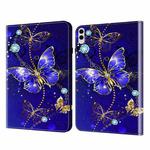 For Samsung Galaxy Tab S9 Ultra Crystal Texture Painted Leather Tablet Case(Diamond Butterflies)