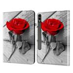 For Samsung Galaxy Tab S7 FE/S8+/S7+/S9 FE+ Crystal Texture Painted Leather Tablet Case(Rose)